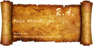Reiz Alfréda névjegykártya